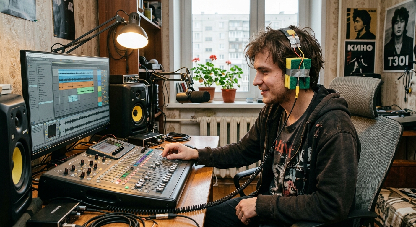 Самодельные наушники из кухонных губок