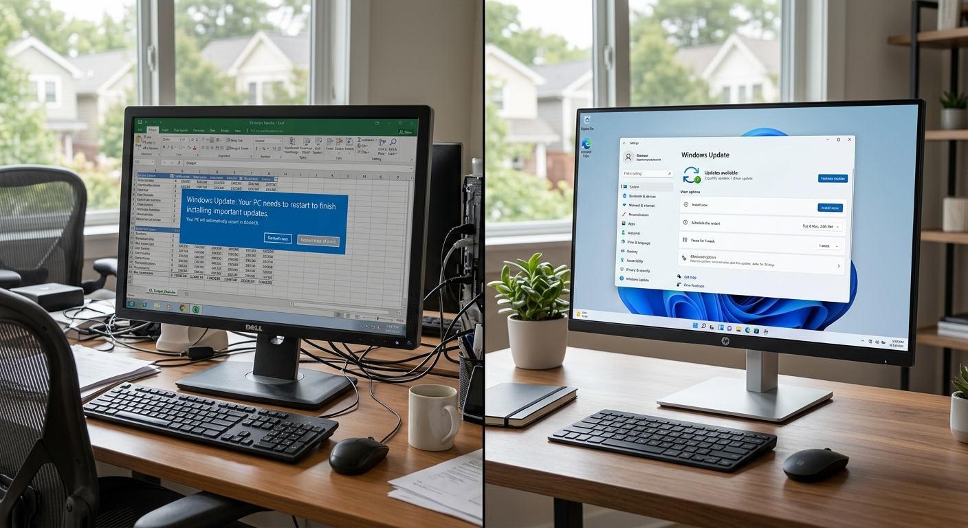 Windows Update Center interface showing update control options
